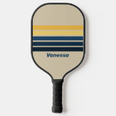 Vintage Beach Sand Across Striping with Name ピックルボールラケット (裏面)