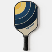 Vintage Beach Sand Circle Stripe with Name ピックルボールラケット (裏面)