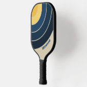Vintage Beach Sand Circle Stripe with Name ピックルボールラケット (左)