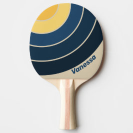 Vintage Beach Sand Circle Stripe with Name 卓球ラケット