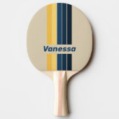 Vintage Beach Sand Pin Striped with Name 卓球ラケット (裏面)