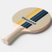 Vintage Beach Sand Pin Striped with Name 卓球ラケット (正面アングル)