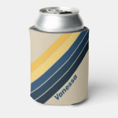 Vintage Beach Sand Stripes with Name 缶クーラー (缶裏面)