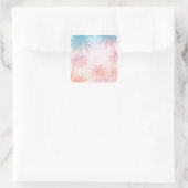 Vintage Beach Sunset Palm Trees Pastel             スクエアシール (バッグ)