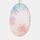 Vintage Beach Sunset Palm Trees Pastel             セラミックオーナメント (左)