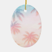 Vintage Beach Sunset Palm Trees Pastel             セラミックオーナメント (正面)