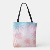 Vintage Beach Sunset Palm Trees Pastel             トートバッグ (裏面)