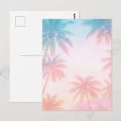 Vintage Beach Sunset Palm Trees Pastel             ポストカード (正面/裏面)