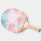 Vintage Beach Sunset Palm Trees Pastel             卓球ラケット (横)