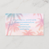 Vintage Beach Sunset Palm Trees Pastel             名刺 (裏面)