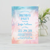 Vintage Beach Sunset Palm Trees Pastel 招待状 (スタンド正面)