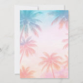 Vintage Beach Sunset Palm Trees Pastel 招待状 (裏面)