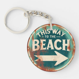 Vintage Beach Themed Metal Wall  Rustic Tea Alumin キーホルダー