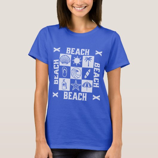 Vintage Beach Vibes -Beach Beach Beach Tシャツ (正面)