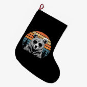 Vintage Bear with Sunglasses ラージクリスマスストッキング (正面 (吊り時))