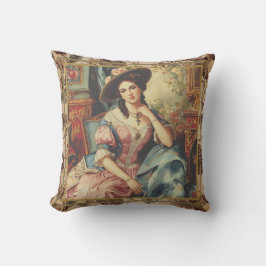 Vintage,Beautiful Noblewoman from the Past  クッション