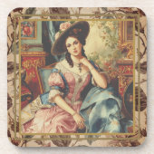 Vintage,Beautiful noblewoman from the past コースター (正面)