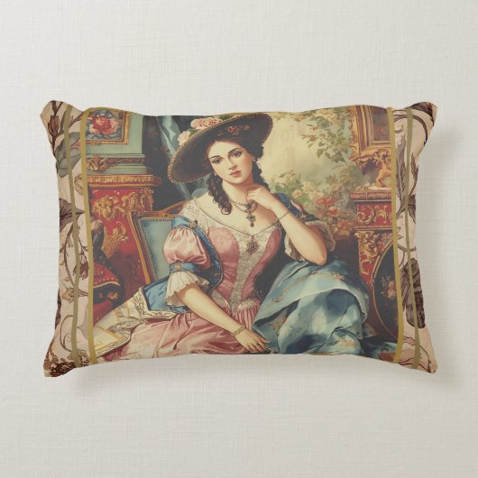 Vintage,Beautiful Noblewoman from the past, Classi アクセントクッション (正面)
