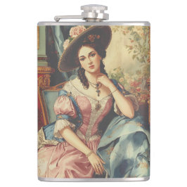 Vintage,Beautiful Noblewoman from the past,Classic フラスク