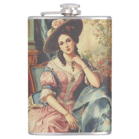 Vintage,Beautiful Noblewoman from the past,Classic フラスク (正面)