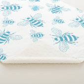 Vintage Bee Botanical Blue (1) シェルパブランケット (3/4)