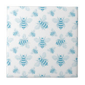 Vintage Bee Botanical Blue (1) タイル (正面)