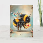 Vintage Bee Love Messenger カード (裏面)