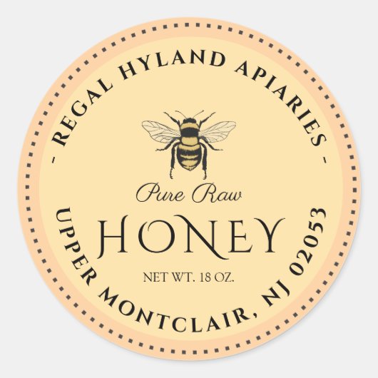 Vintage Beekeeping & Honeybee Farm Business ラウンドシール (正面)