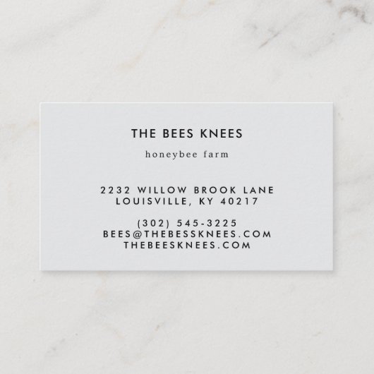 Vintage Beekeeping & Honeybee Farm Business 名刺 (裏面)