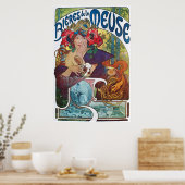 Vintage Beer Art Nouveau Alphonse Mucha ポスター (キッチン)