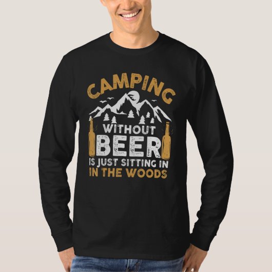 Vintage Beer Lover Camping Tシャツ (正面)