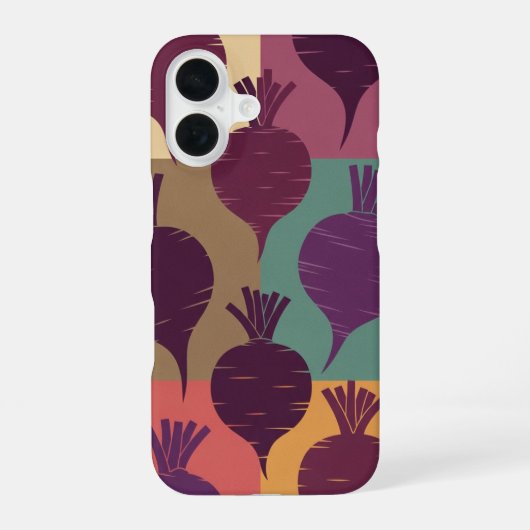 Vintage Beetroot Pattern iPhone 16ケース (裏面)