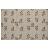 Vintage Beige Floral Botanical Natural Linen ファブリック (ファットクウォーター)