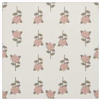 Vintage Beige Floral Repeat Pima Cotton Fabric ファブリック