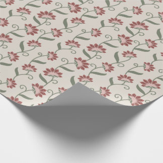 Vintage Beige Floral Seamless Pattern Gift Wrap ラッピングペーパー