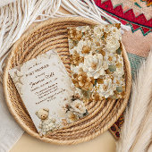 Vintage Beige Teddy Bear Baby Shower 招待状