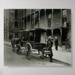 Vintage Bellevue Hospital in New York City NY ポスター