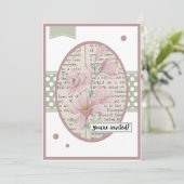 Vintage Bellflower Details on back Birthday 招待状 (スタンド正面)