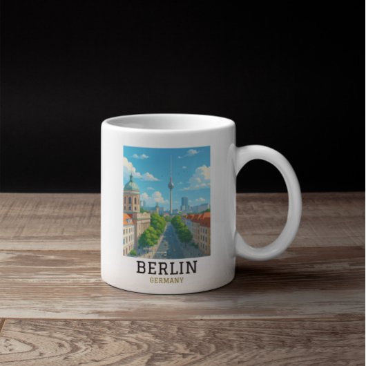 Vintage Berlin Skyline TV Tower Skyline View コーヒーマグカップ