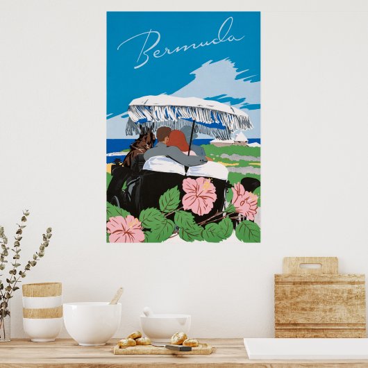 Vintage Bermuda Poster ポスター (キッチン)