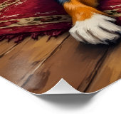 Vintage Bernese Mountain Dog Cozy Christmas Cabin ポスター (コーナー)