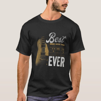 Vintage Best Guitar Dad Ever Chords Distressed Fat Tシャツ