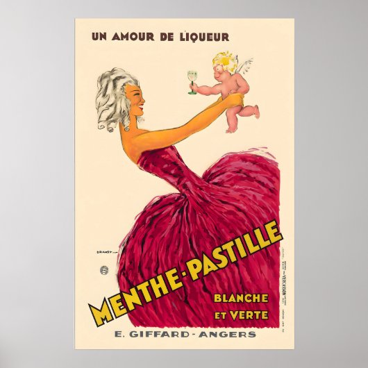 Vintage Beverage Kitchen Art Wine Champagne Food ポスター (正面)