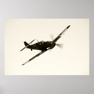 Vintage Bf-109 E-3 Emil ポスター