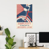 Vintage Bicycle Ad Poster Simplicity Art Print ポスター (ホームオフィス)