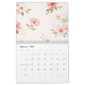 Vintage Bicycle Floral Wall Calendar カレンダー (2月 2027)