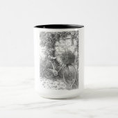 Vintage Bicycle Garden Scene Mug マグカップ (中央)