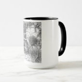 Vintage Bicycle Garden Scene Mug マグカップ (正面右)