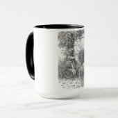 Vintage Bicycle Garden Scene Mug マグカップ (正面左)
