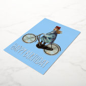 Vintage Bicycle girl - お誕生日おめでとう 箔シーズンカード (回転した状態)